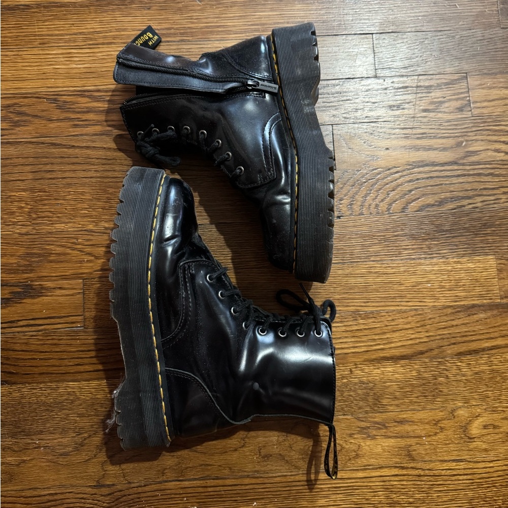 Dr. Martens Black Platform Combat Boots Size 9